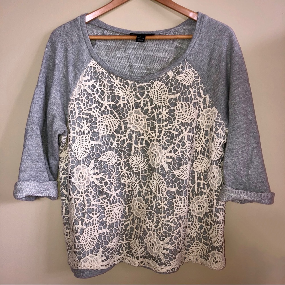 INC Lace Front Sweater